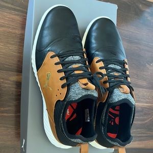 Puma Golf Ignite - Poweradapt Caged Crafted - Black -Brown -Leather - Size 10